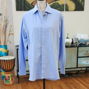 BERTIGO Shaped Fit Blue Micro Striped Button-Down Shirt